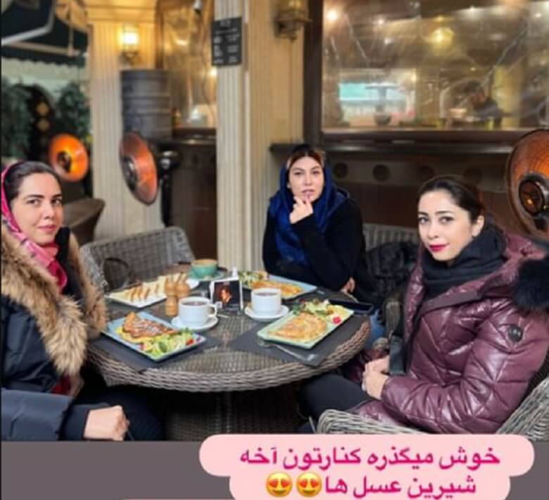 فریبا نادری و دوستانش در رستوران لوکس عشق و حال می‌کند.