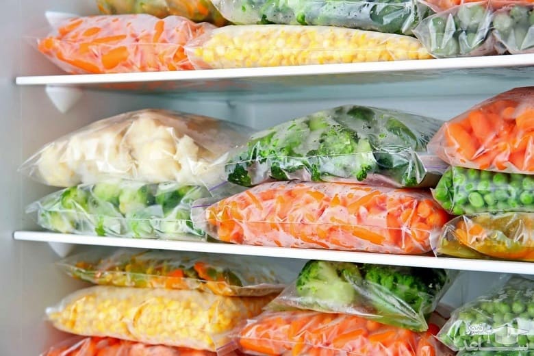 مواد غذایی را با کیسه فریزر منجمد نکنید.