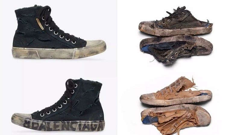 کفش ۵۶ میلیونی که در سطل آشغال پیدا شده است.