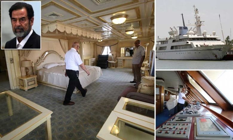 کشتی تجملاتی صدام که هیچ گاه سوارش نشده بود.