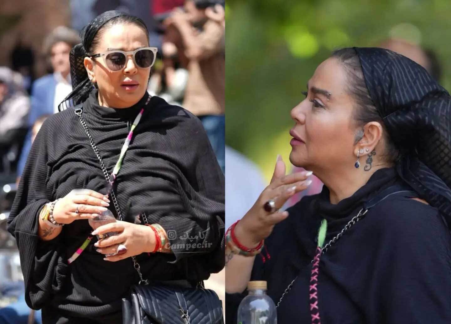 “بهاره رهنما” متفاوت تر از همیشه در خاکسپاری فریماه فرجامی ظاهر شد!+عکس