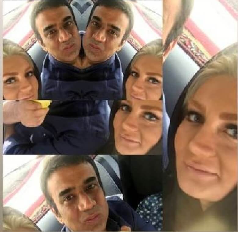 نصرالله رادش با همسرش سلفی عجیب گرفت