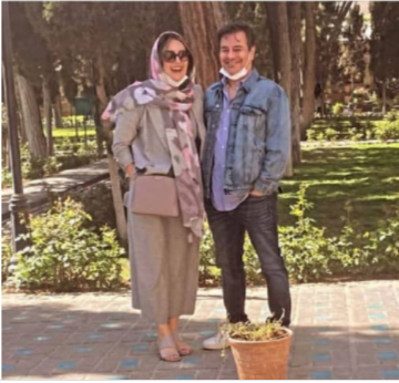 پیمان قاسم خانی در کنار همسرش