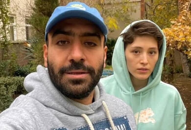 فرشته حسینی با یک مرد و همراه با ترس عکس گرفت.